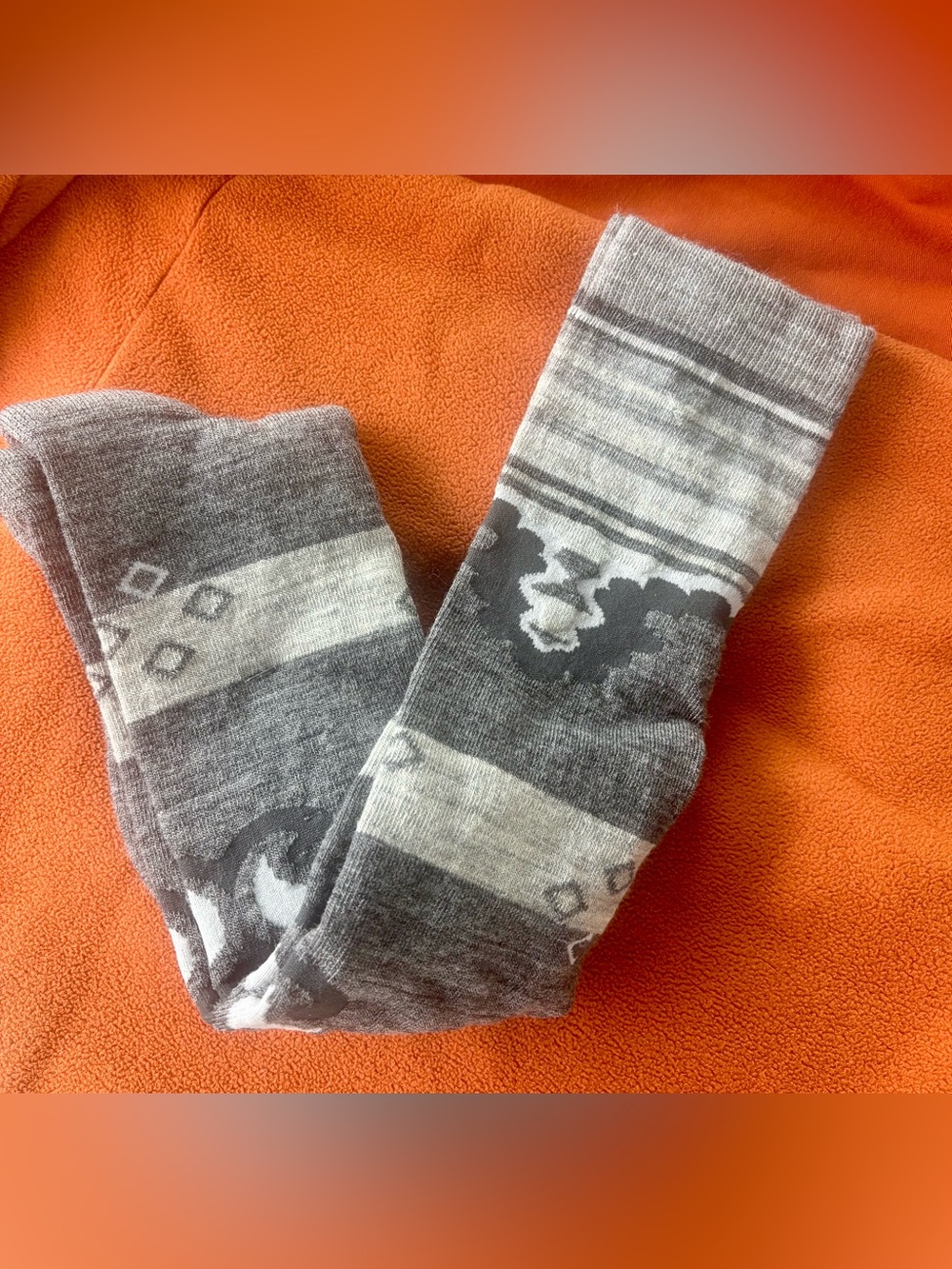Smartwool Gray and Light Gray Geometric Crew Socks